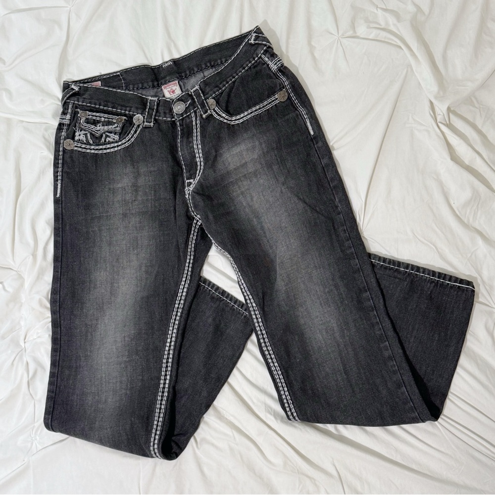 Women's black washed True Religion Jeans